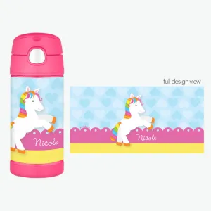 Cute Rainbow Pony Personalized Thermos Bottle