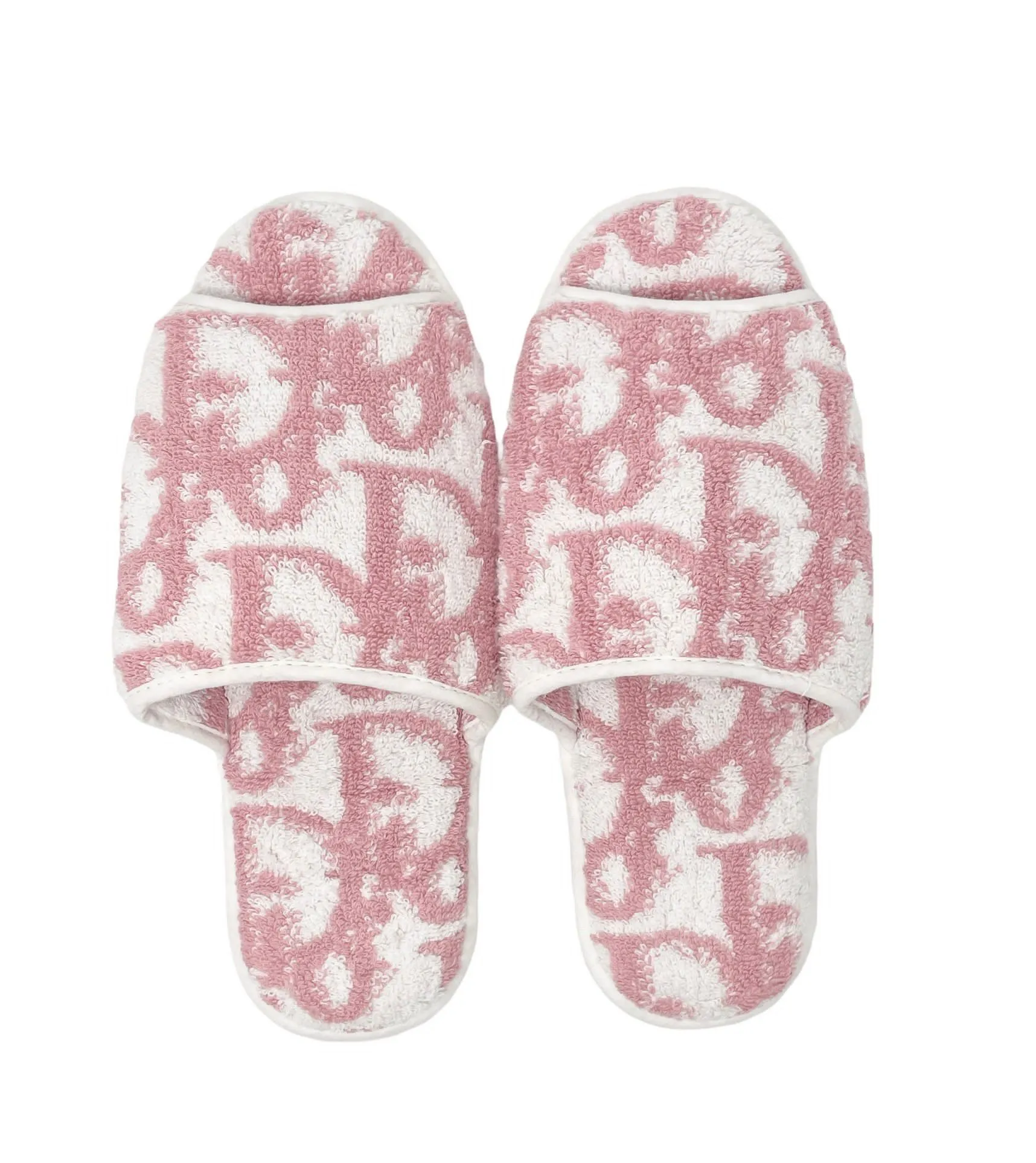 Dior Pink Terry Logo Slippers