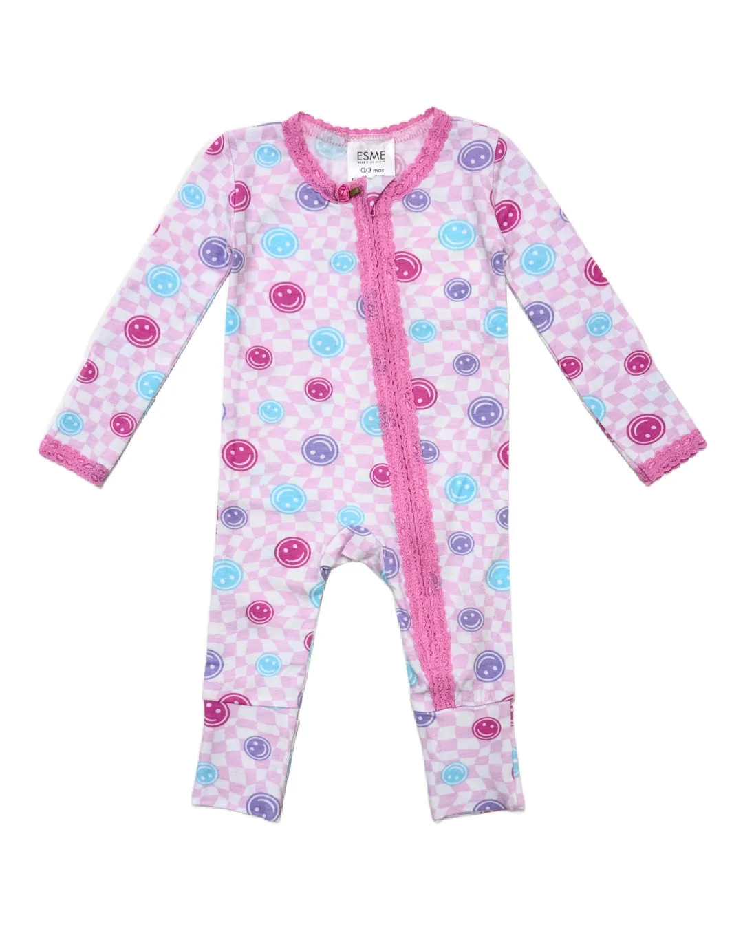 esme- Smilee Girl Lace Trim Flip Footie