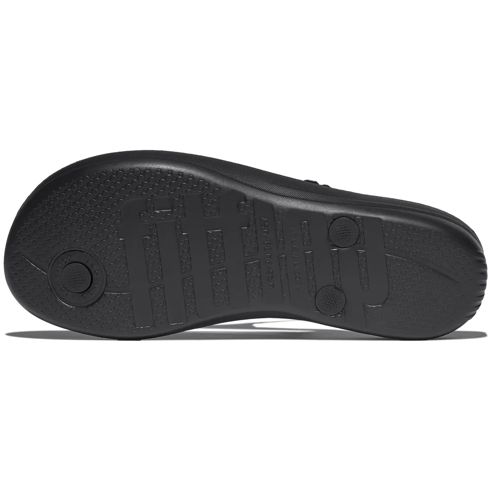 FitFlop Iqushion Multi-Crystal Ergonomic All Black Flip-Flops