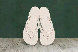 Flip flops wooden craft cut out - plywood