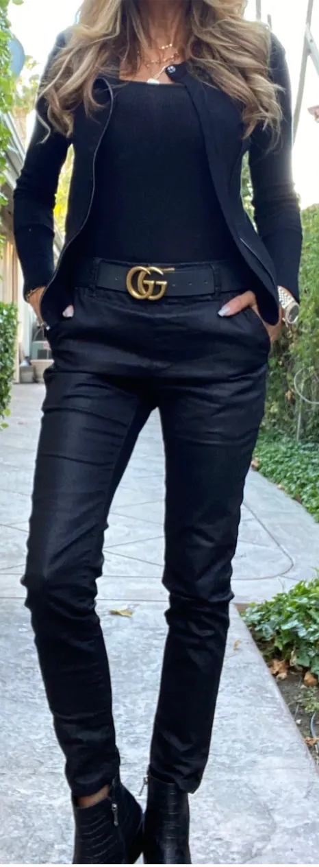 FLOG Dafna Pant | Black Original Pinstripe