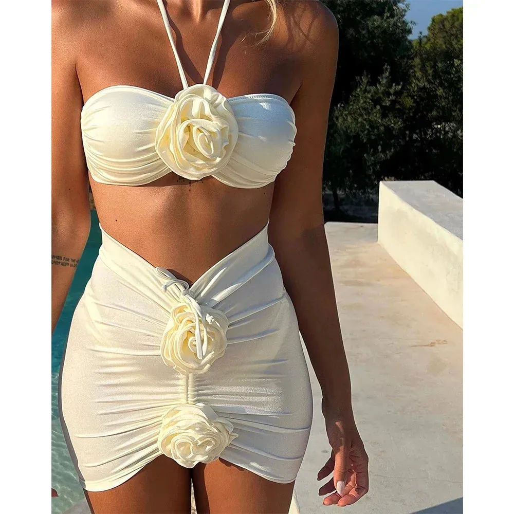 Floral Accent Two-Piece Set