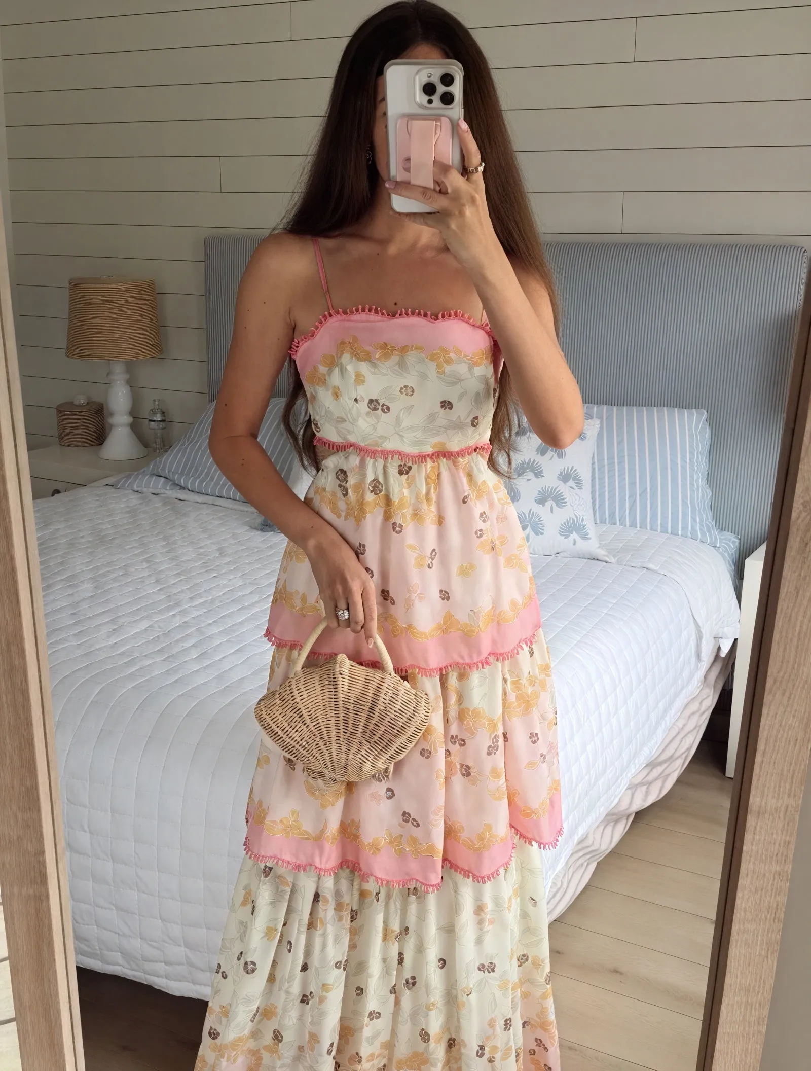 Floral Tiered Sundress with Cutout Detail