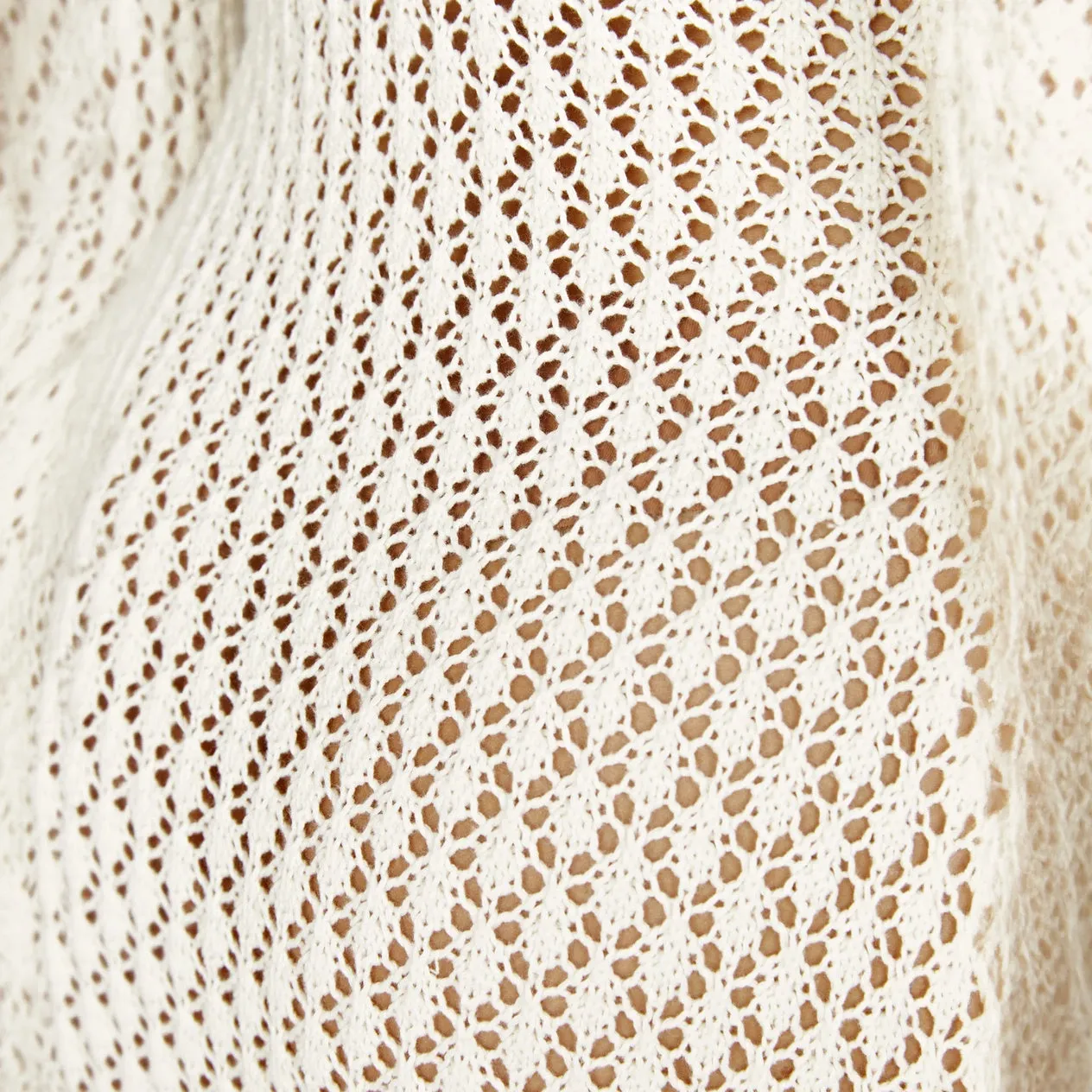 Flowing Open Weave Dress with V-Neck
