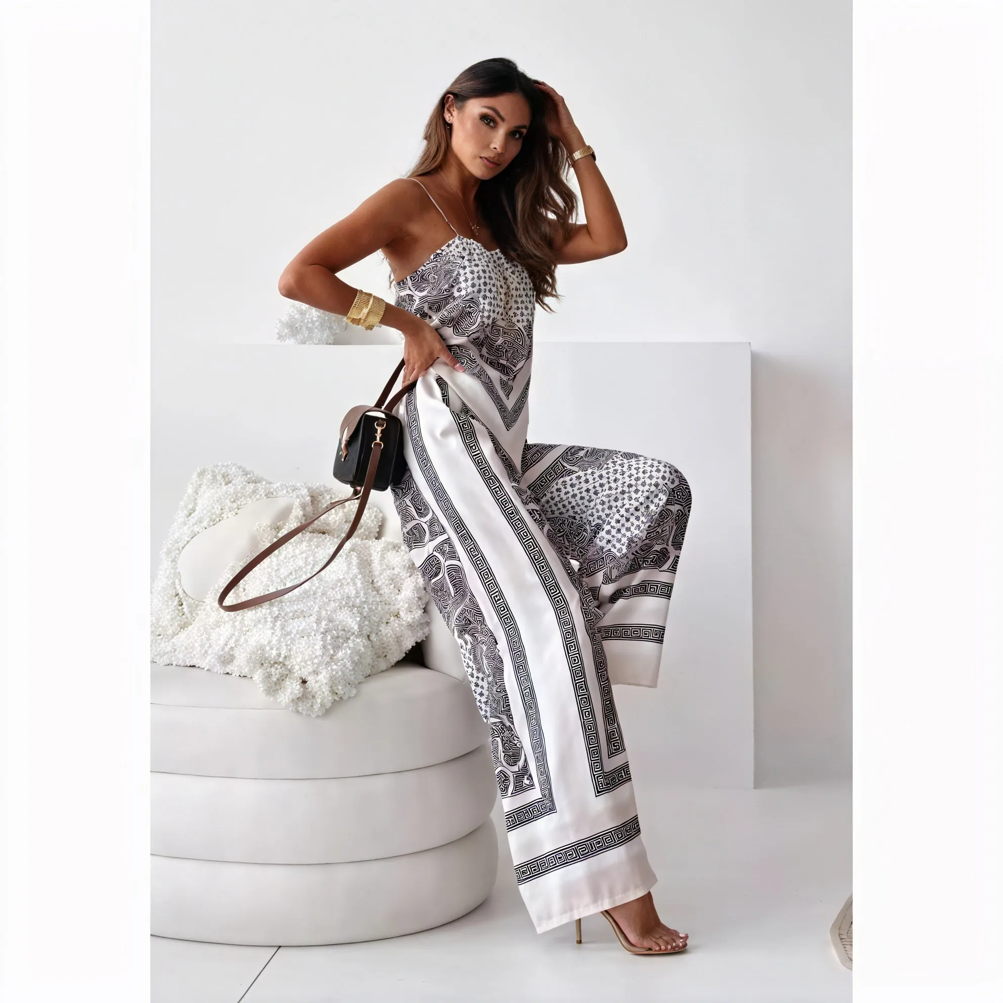 Flowing Paisley Two-Piece Palazzo Suit