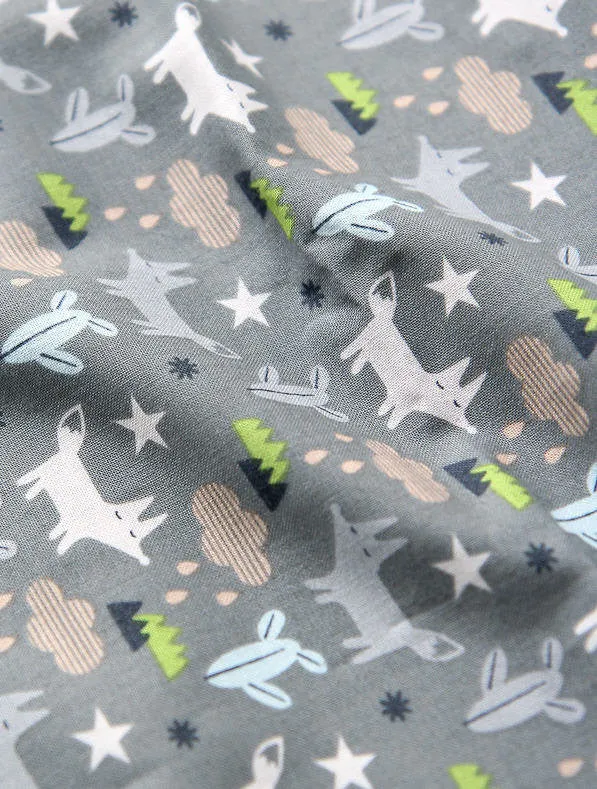 Fox Cotton Fabric - Gray - By the Yard 82627