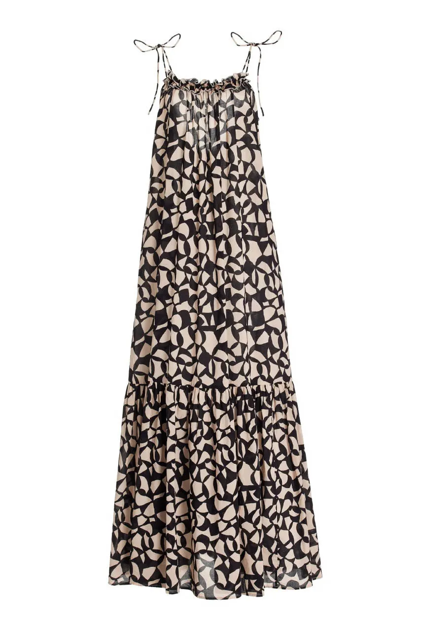 Geometric Maxi Dress with Halter Neckline