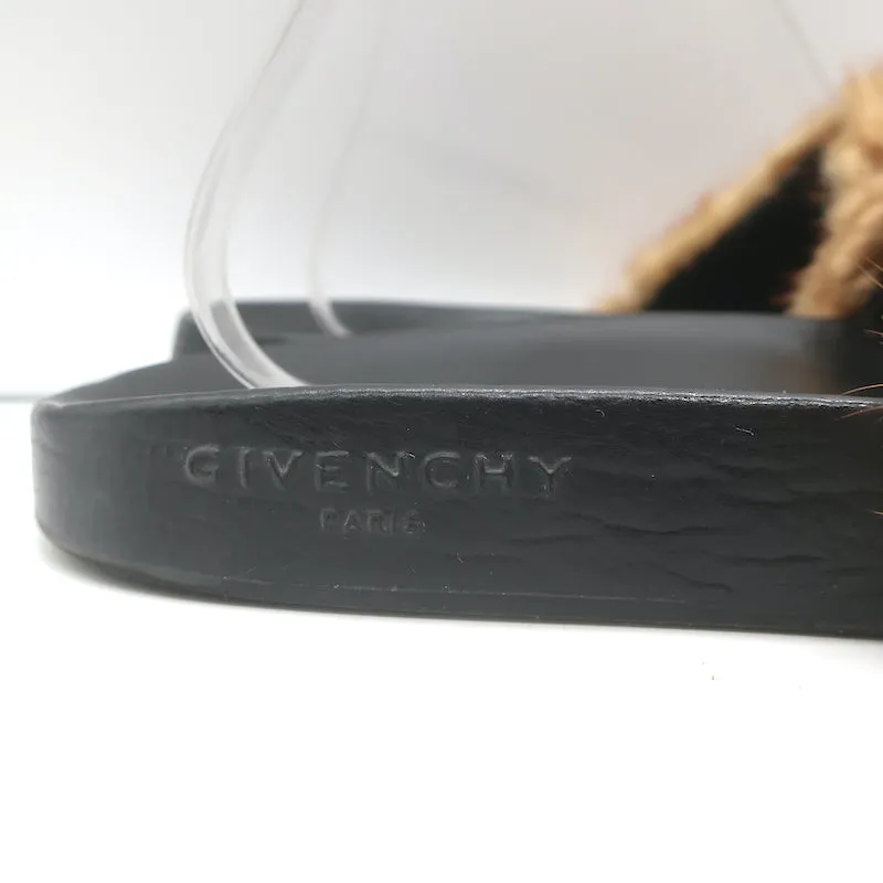 Givenchy Mink Pool Slides Brown Size 39.5 Slip-On Flat Sandals