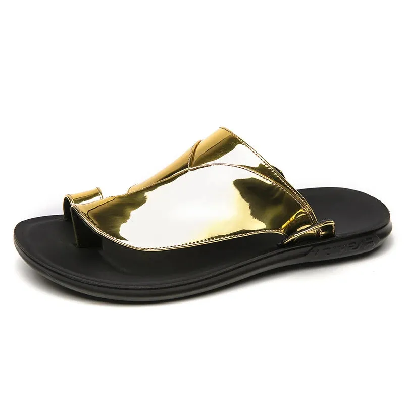 Gold Men Slippers