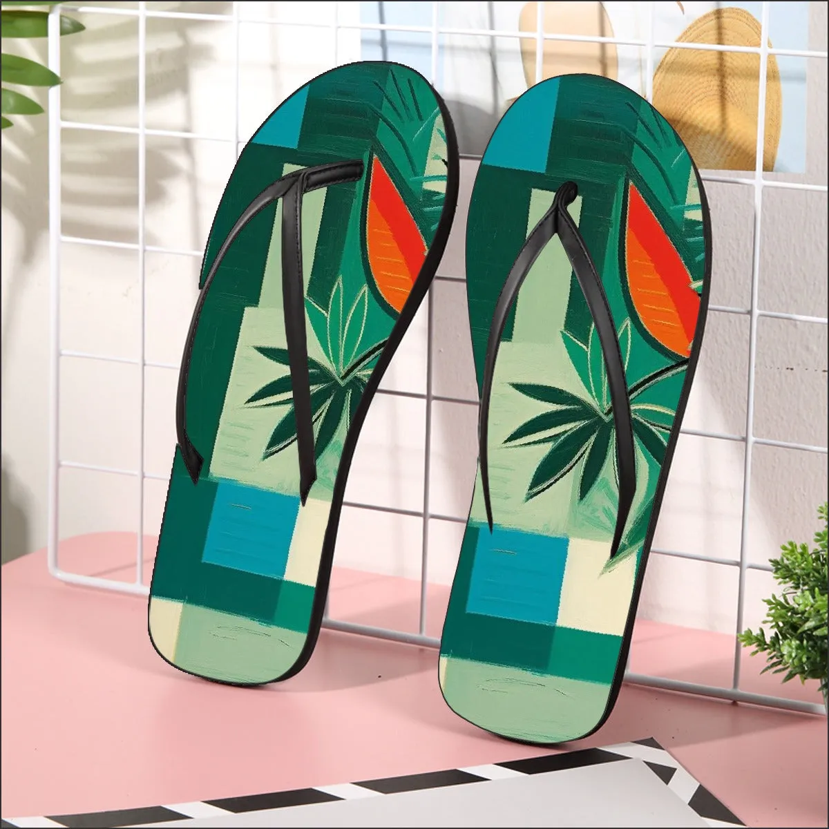 Graphic Palms Flip-Flops
