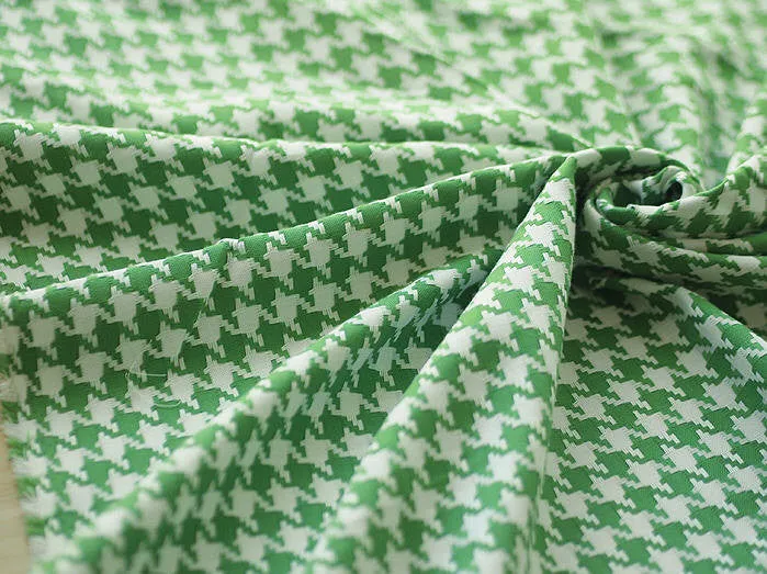 Green Houndstooth Cotton Fabric - 57 Inches Wide - By the Yard 88766