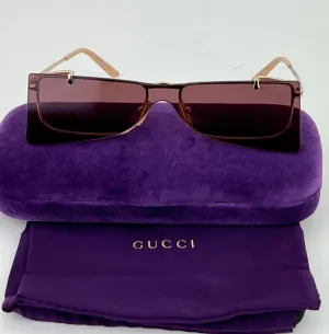 Gucci Flip-Up Sunglasses Rectangle Red Gold frames GG0363S 002 56