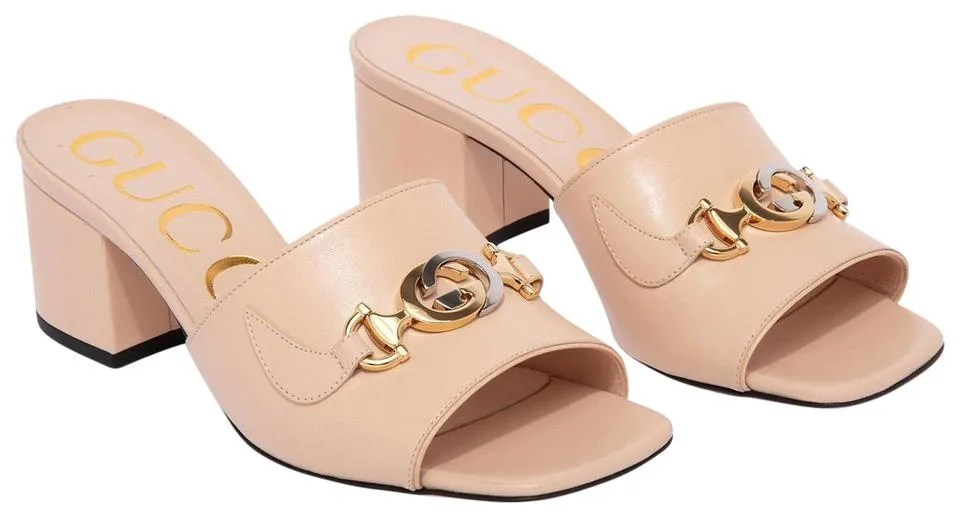 Gucci Horse-bit Detail Square Toe Sandals in Rose Pink