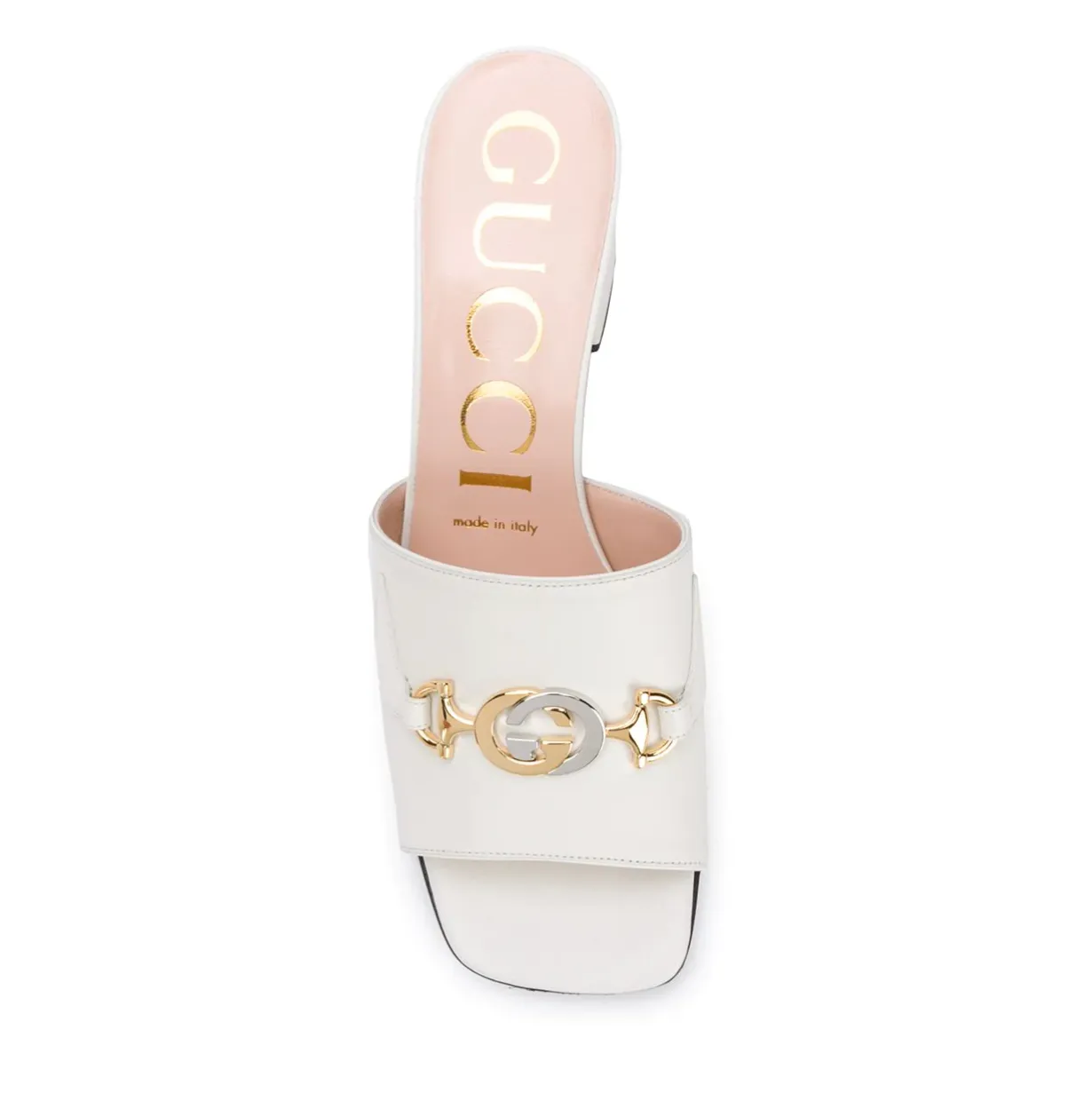 Gucci Horse-bit Detail Square Toe Sandals in White