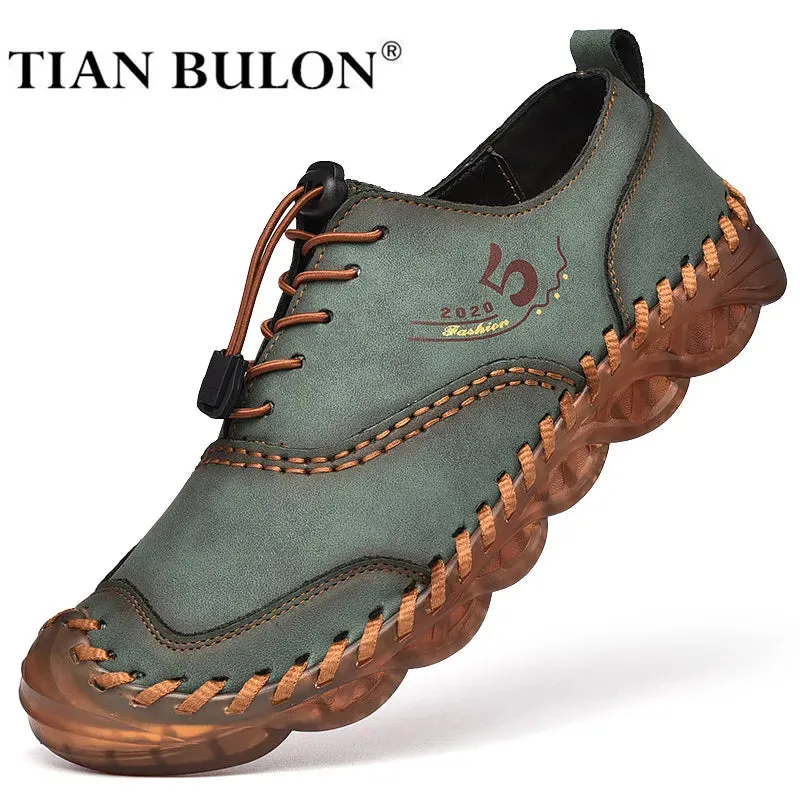 Handmade Leather Casual Luxury Shoes | Breathable Slip-on Sneakers | Moccasins Zapatillas Hombre