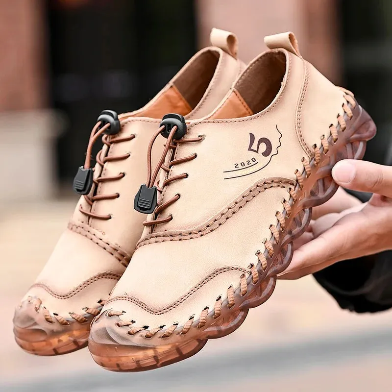 Handmade Leather Casual Luxury Shoes | Breathable Slip-on Sneakers | Moccasins Zapatillas Hombre