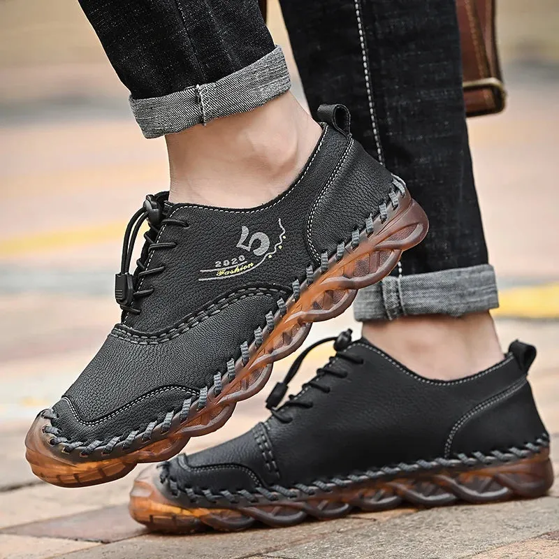 Handmade Leather Casual Luxury Shoes | Breathable Slip-on Sneakers | Moccasins Zapatillas Hombre