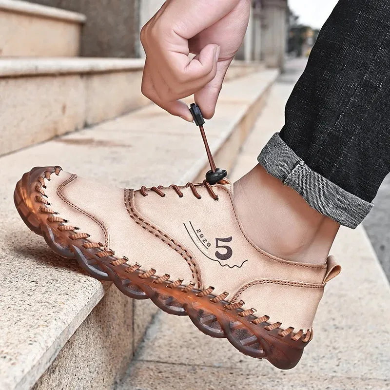 Handmade Leather Casual Luxury Shoes | Breathable Slip-on Sneakers | Moccasins Zapatillas Hombre