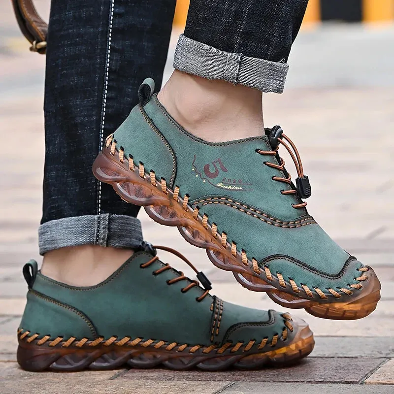 Handmade Leather Casual Luxury Shoes | Breathable Slip-on Sneakers | Moccasins Zapatillas Hombre