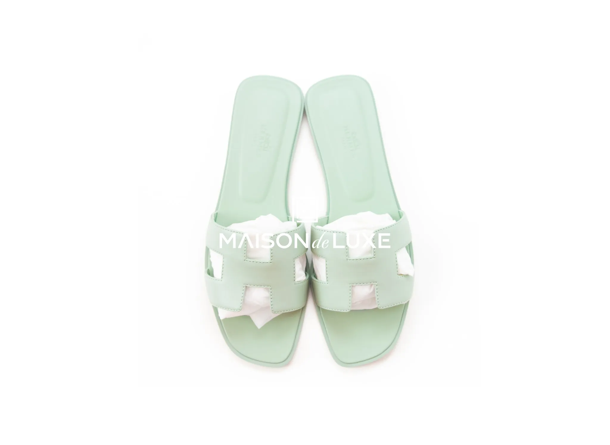 Hermes Women's Vert d'eau Oran Sandal 38