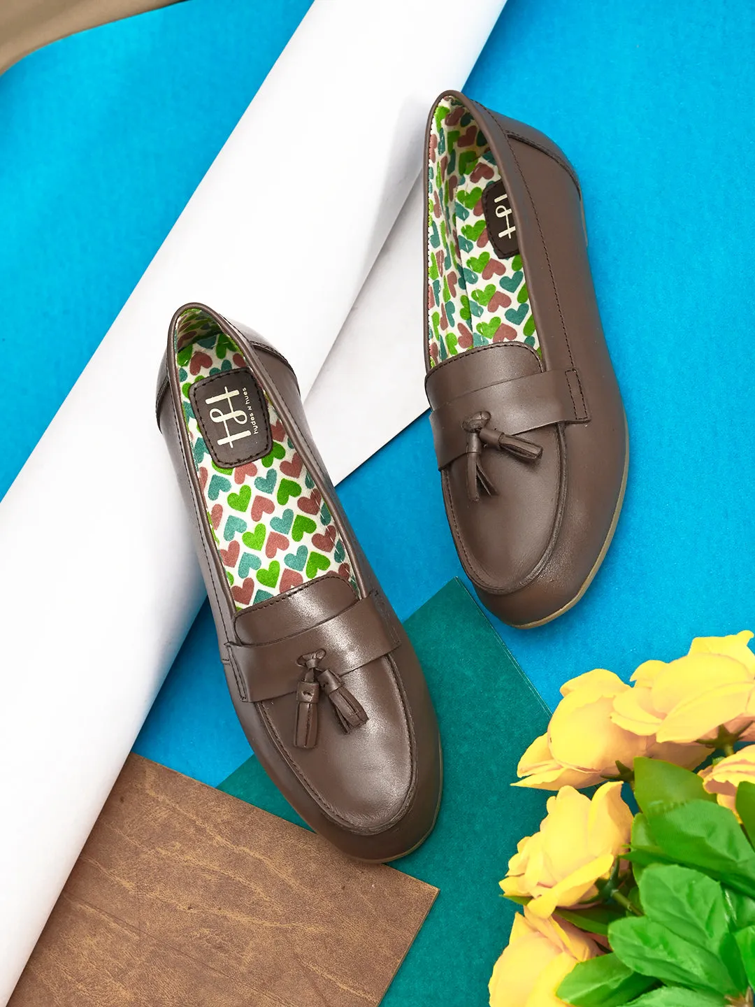 Hydes N Hues Brown Moccasins For Women