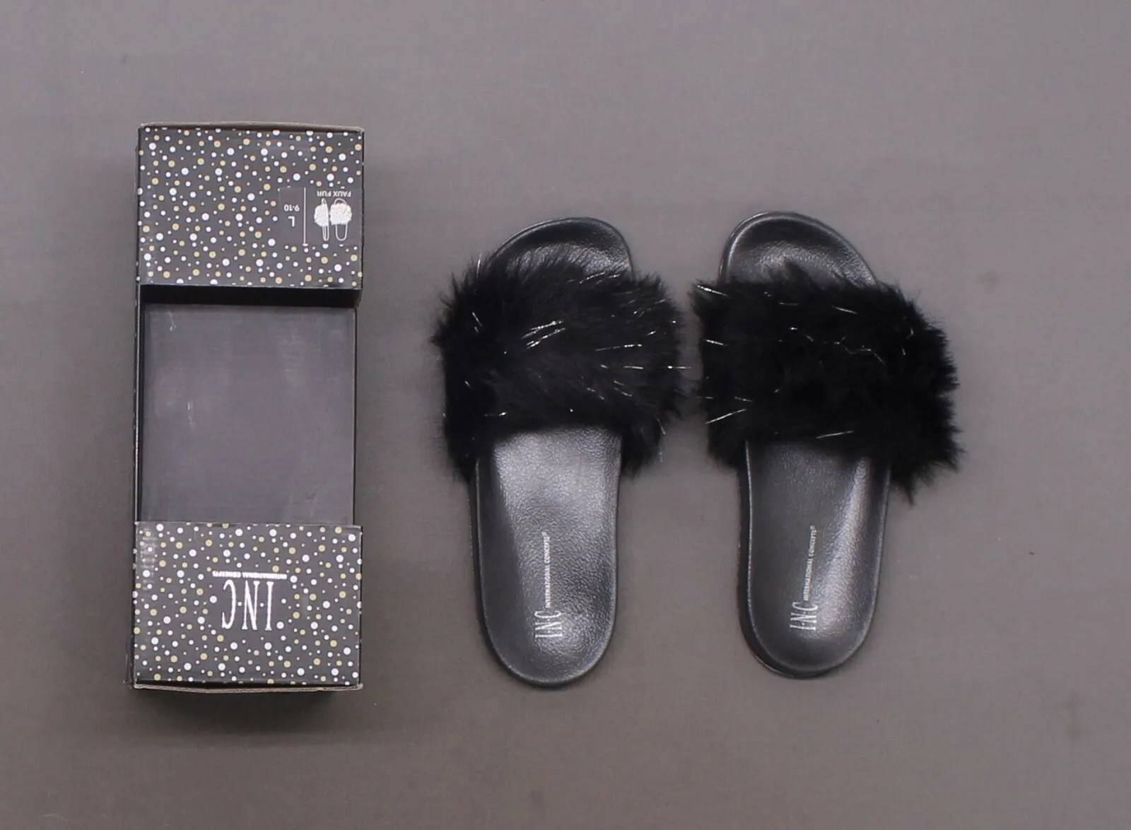 INC International Concepts Women's Faux-Fur Slide Slippers