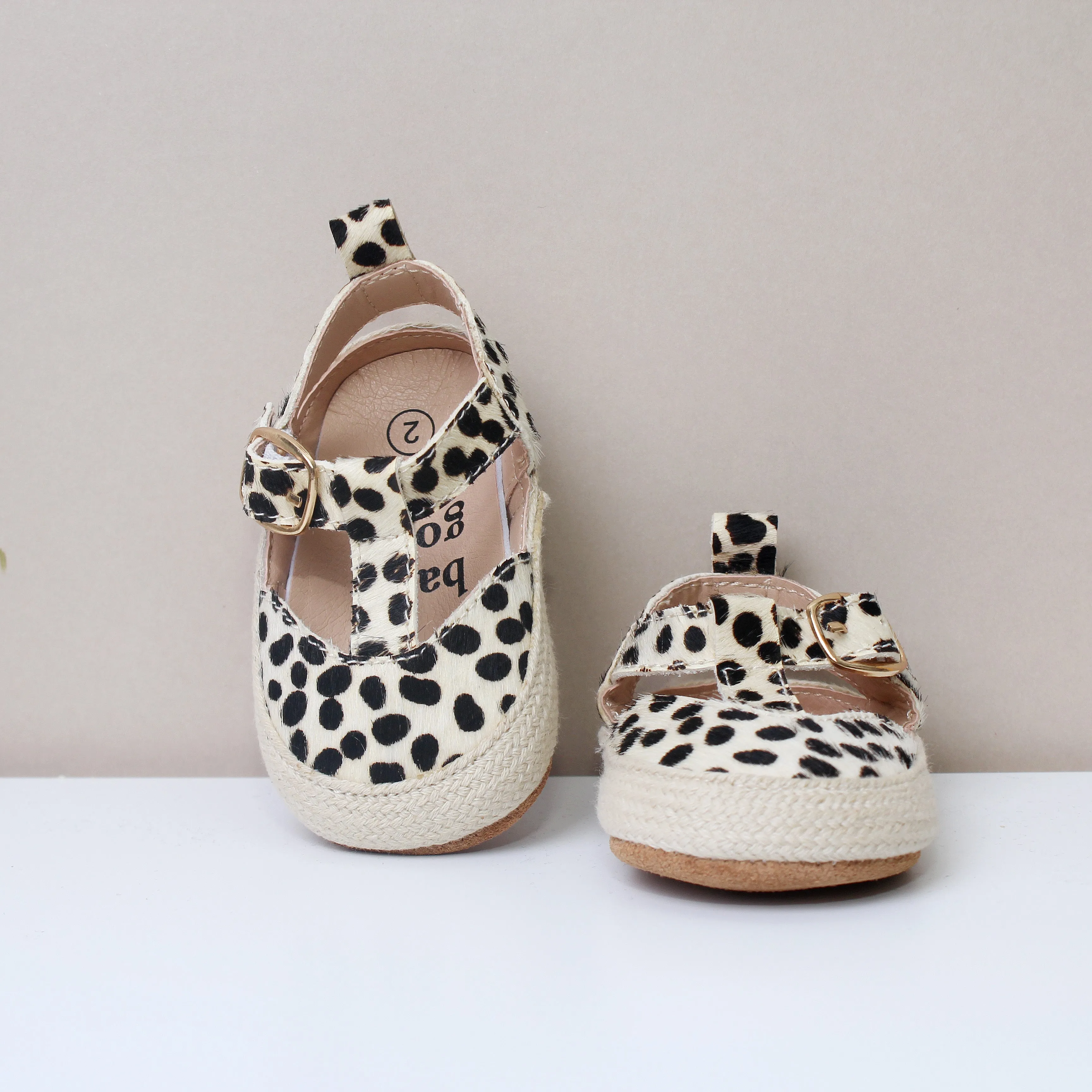 Juno Cream Cheetah Print T Bar Sandals