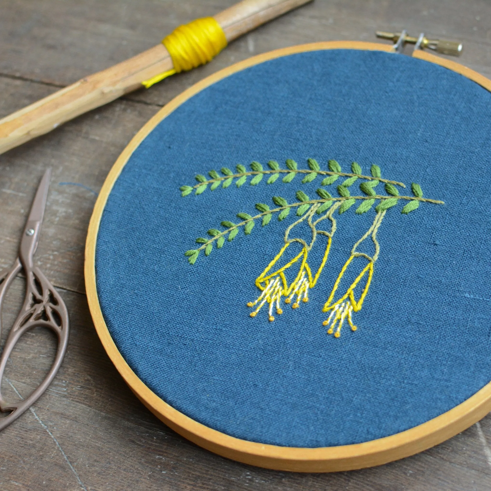 Kōwhai Embroidery Pattern