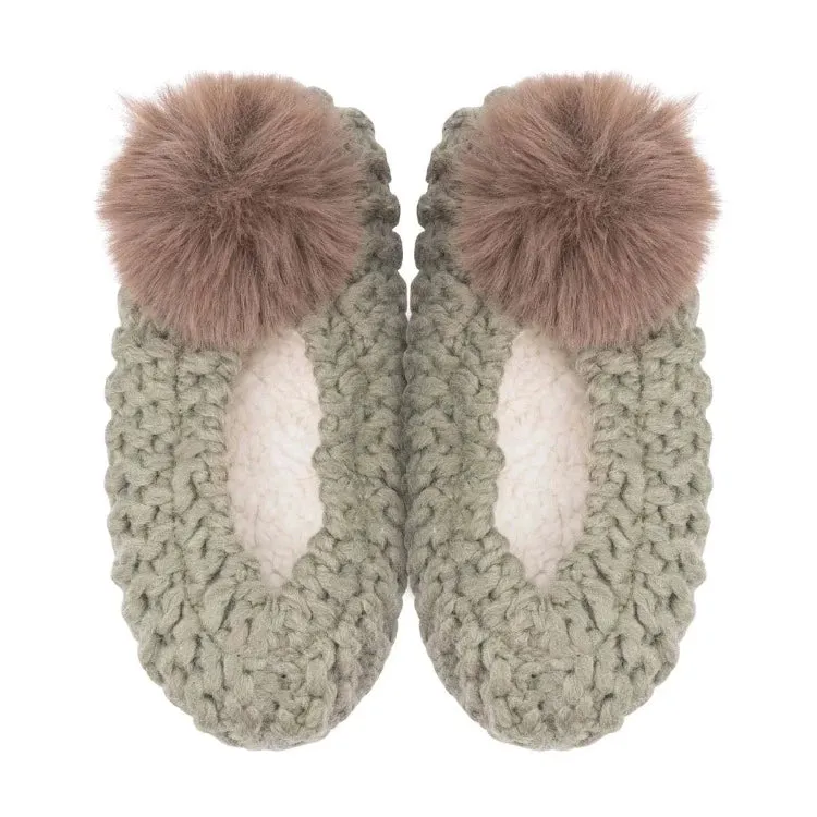Lemon Popcorn Pom Pom Slipper - Olive