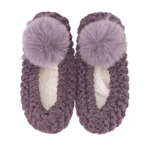 Lemon Popcorn Pom Pom Slipper - Purple
