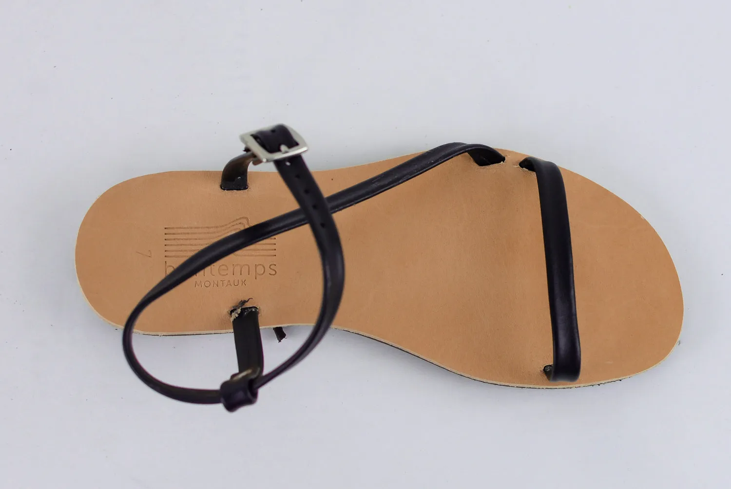 LETO BLACK LEATHER SANDALS