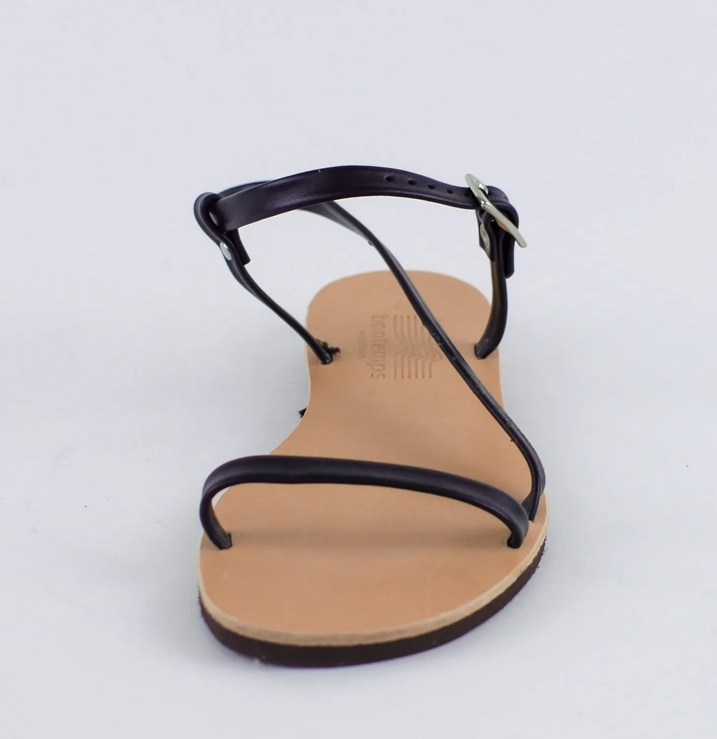 LETO BLACK LEATHER SANDALS