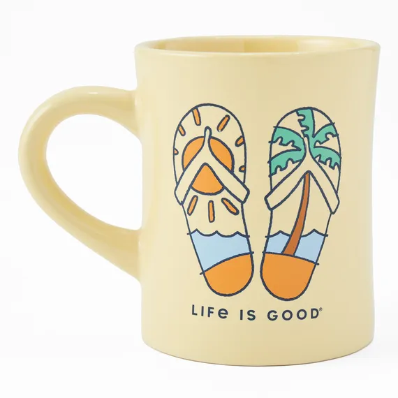 Life is Good Flip Out Flip Flops Diner Mug