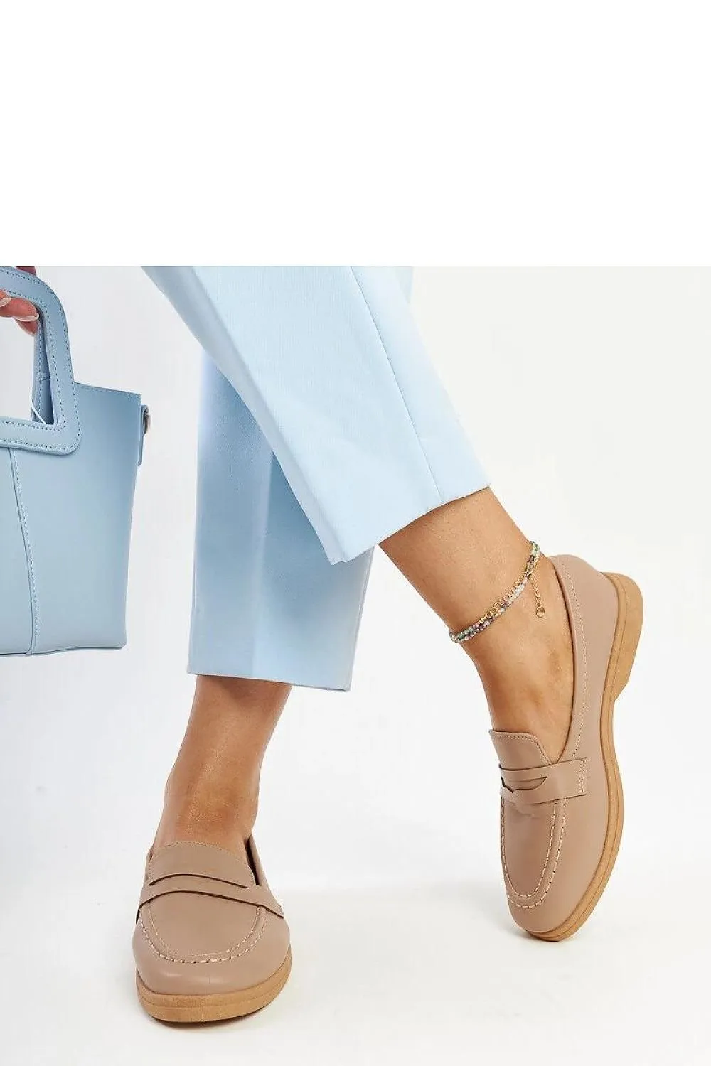 Light beige classic moccasins