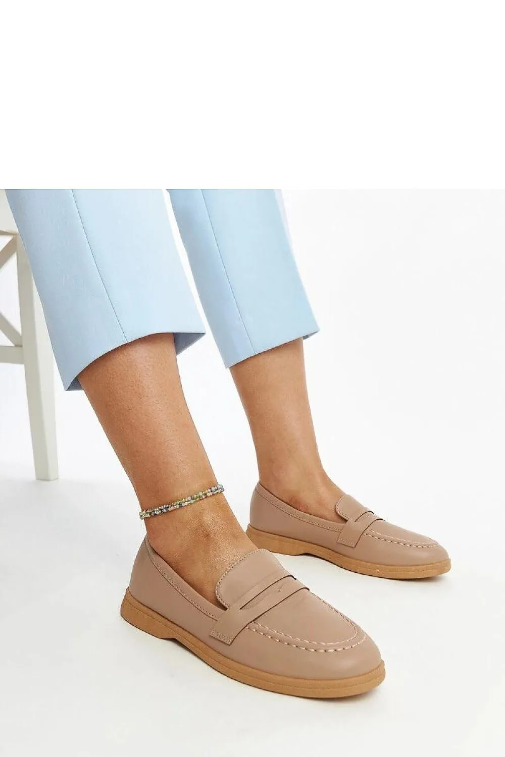 Light beige classic moccasins