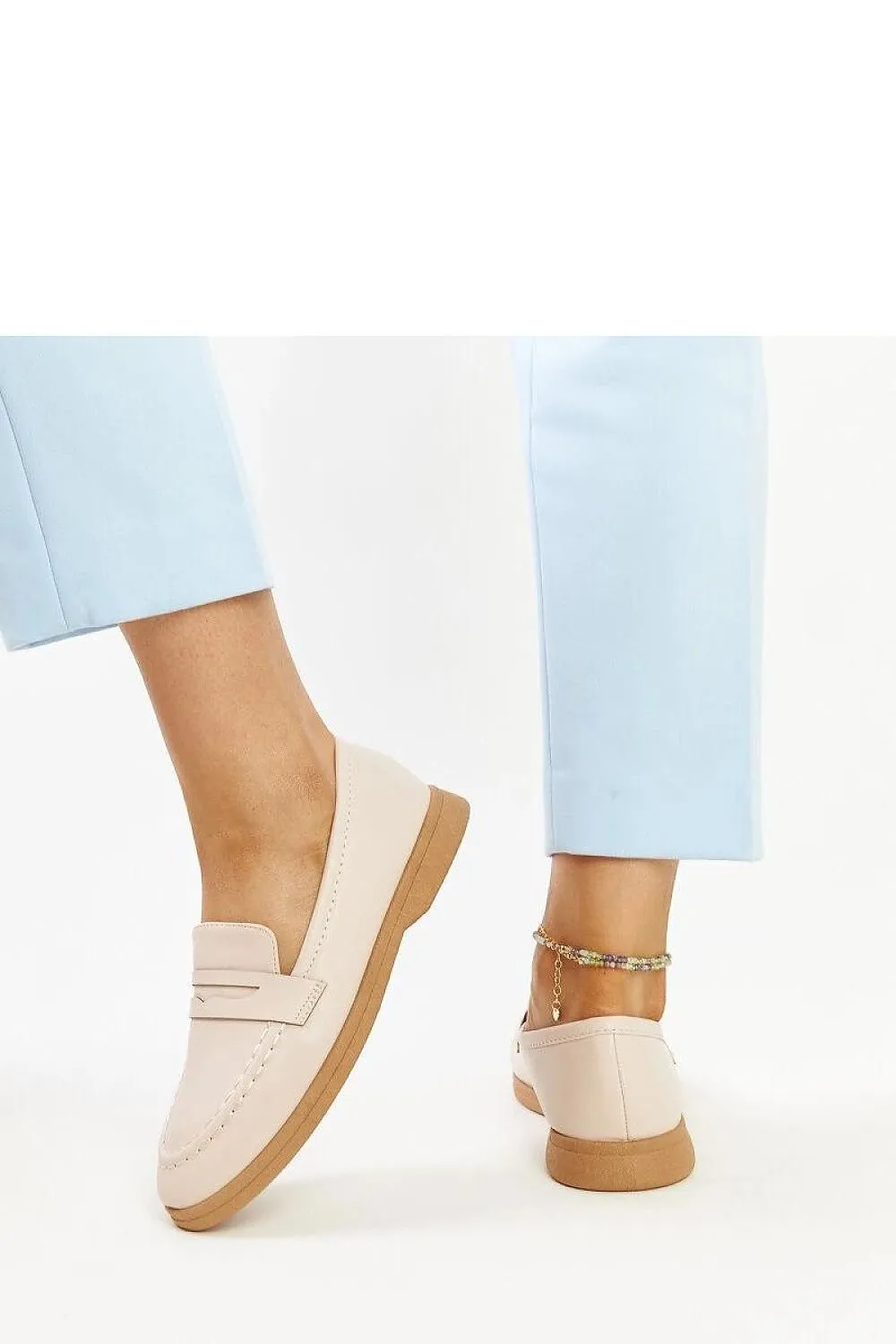 Light beige classic moccasins