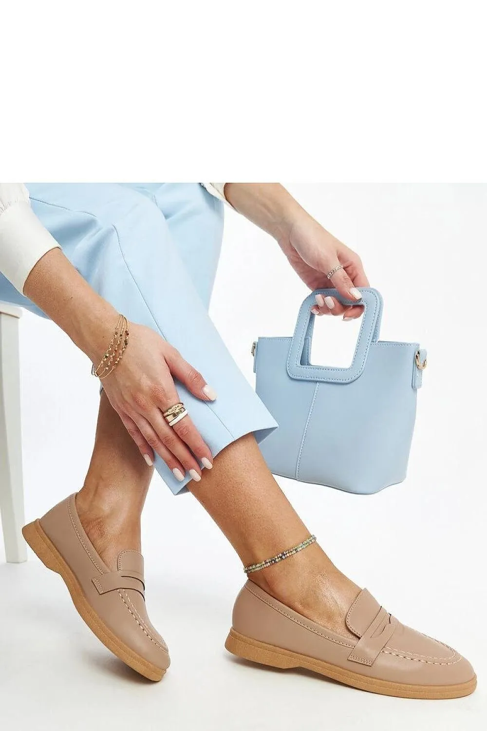 Light beige classic moccasins