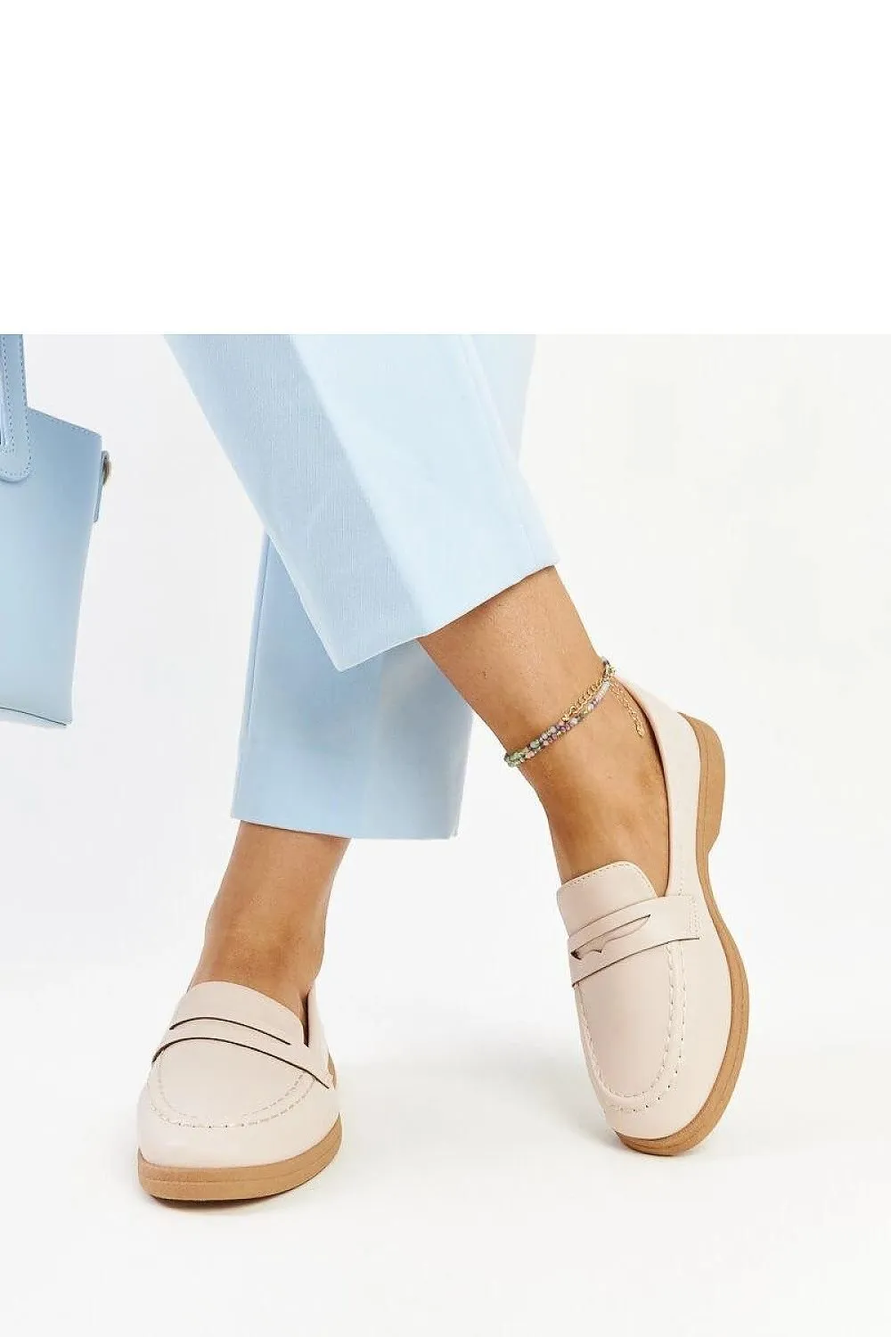 Light beige classic moccasins