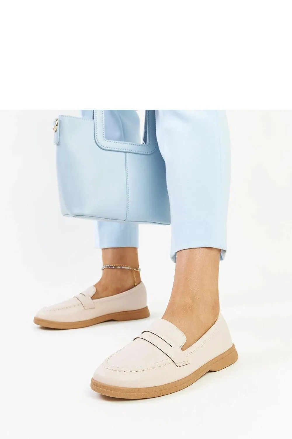 Light beige classic moccasins