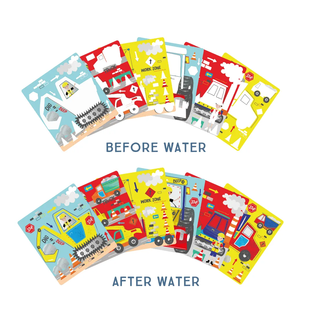 Magic Colour Changing Water Flip Pad Easel and Pen - Construction