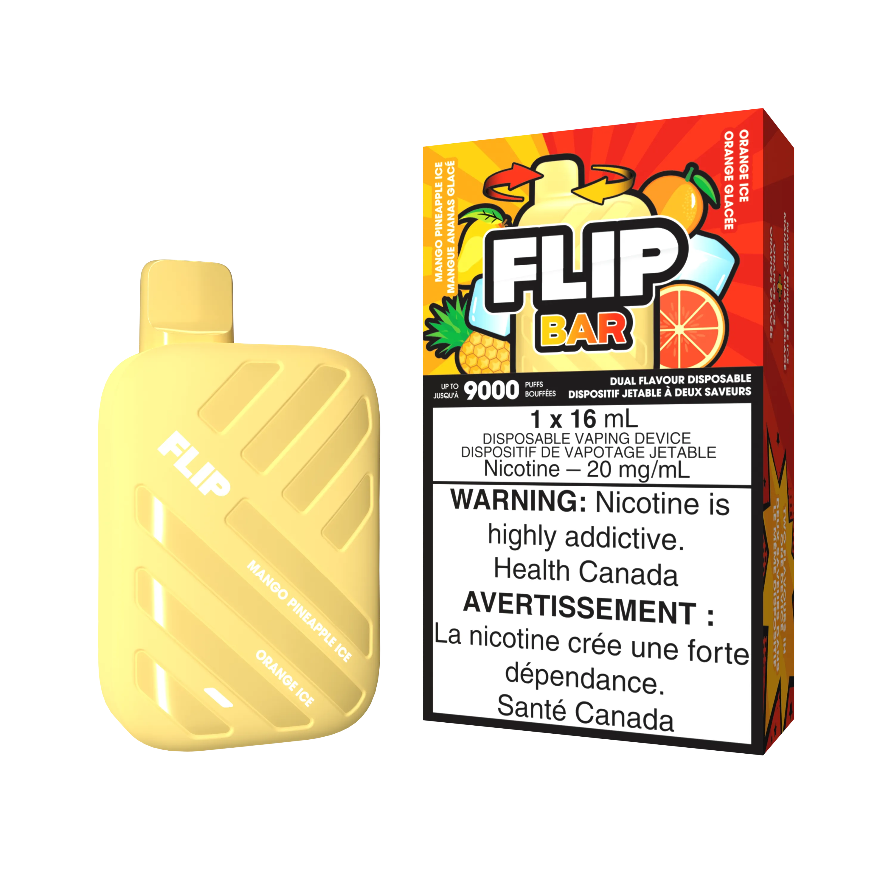 Mango Pineapple Ice and Orange Ice - Flip Bar Disposable