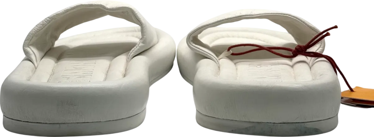 MANGO White Leather Sandals With A Wide Strap UK 6 EU 39 👠