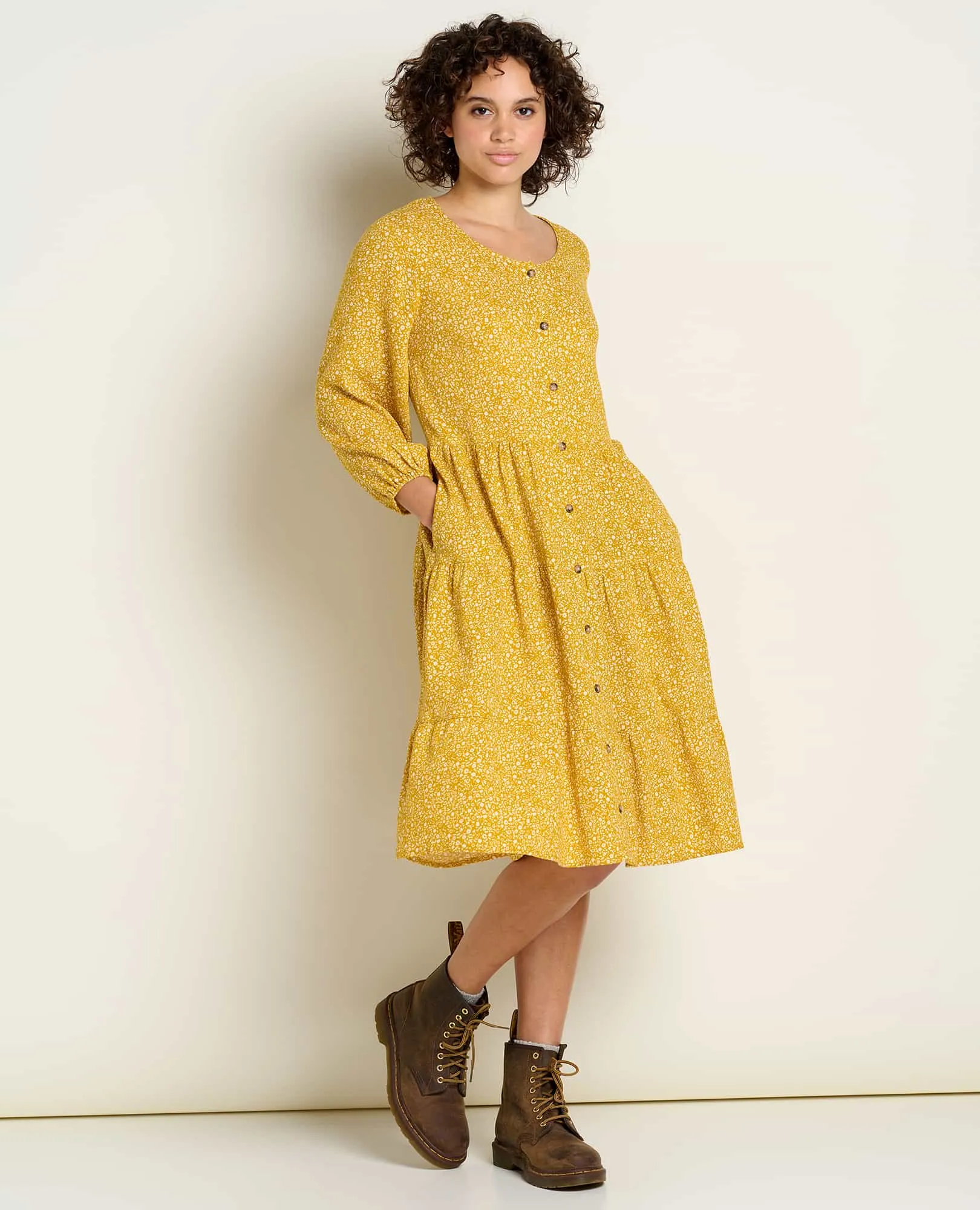 Manzana Tiered Long Sleeve Dress