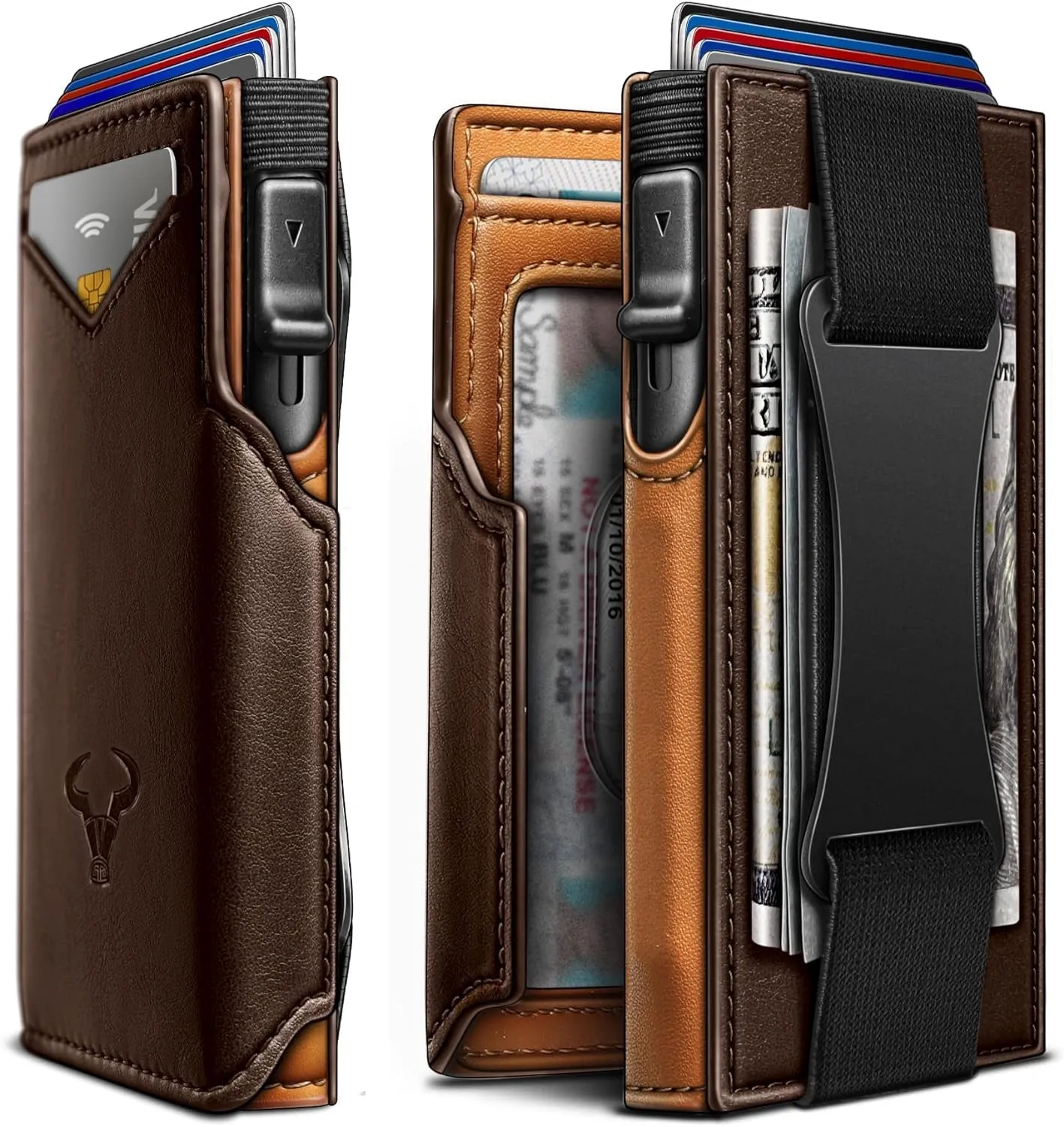 Men Wallet Gift Boxed,Slim Front Pocket Wallet Money Clip Card Holder