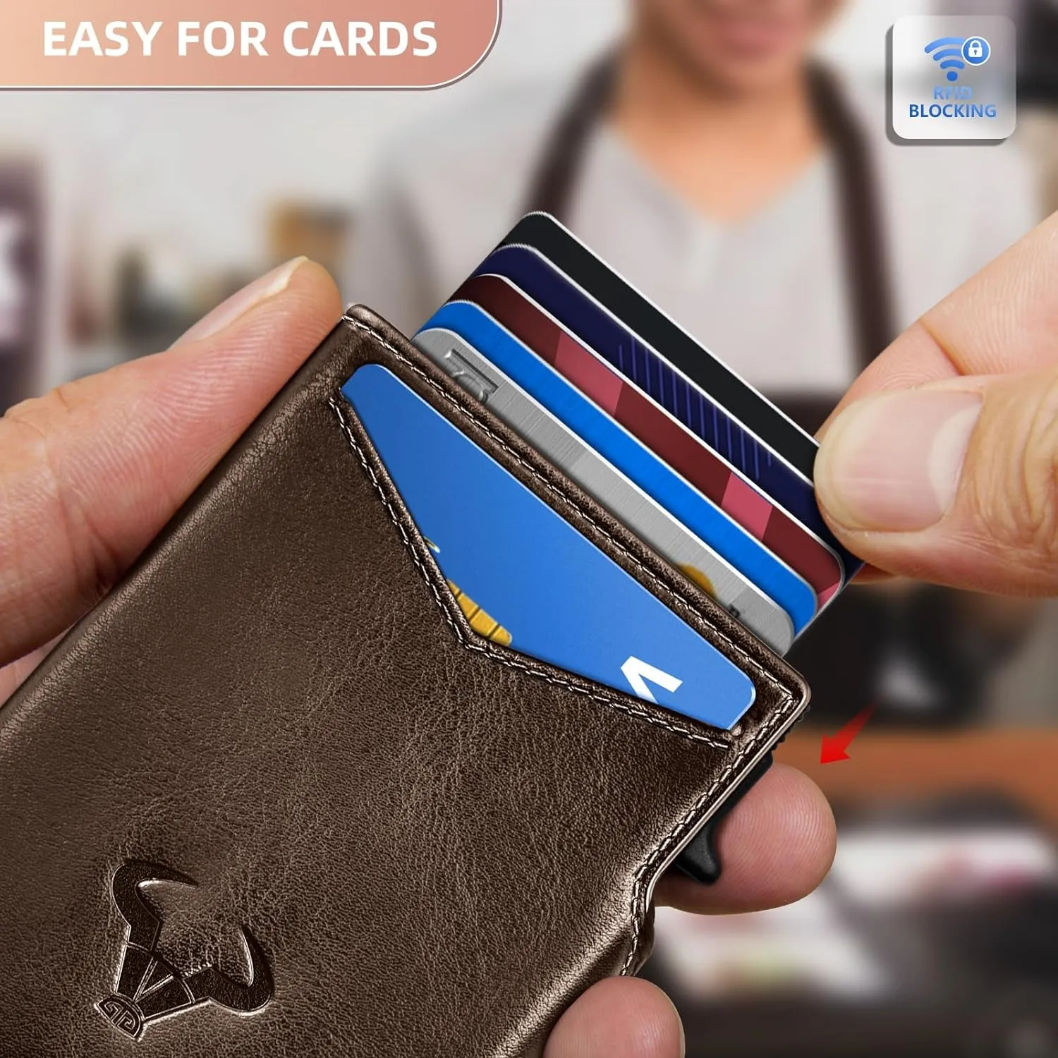 Men Wallet Gift Boxed,Slim Front Pocket Wallet Money Clip Card Holder