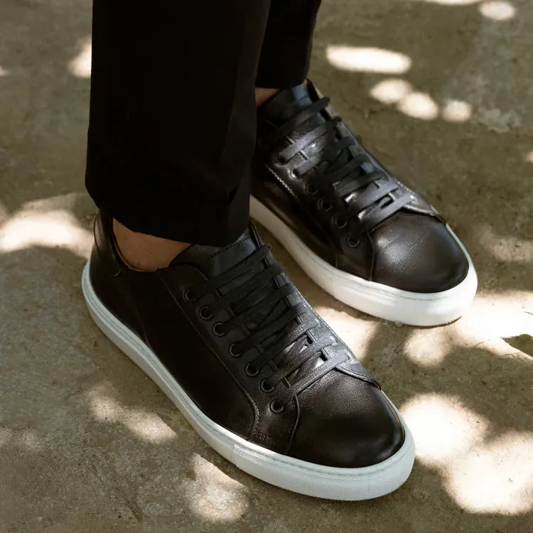 Men's Leather Sneakers - Black
