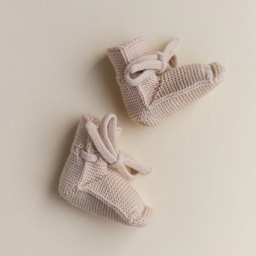 Merino Wool Baby Booties (Oat)
