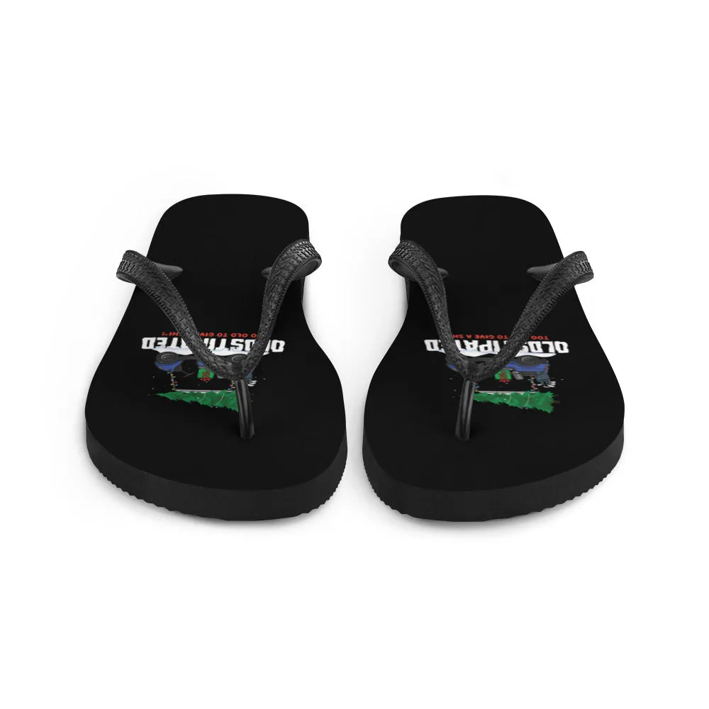 Merry Christmas CONSTIPATED Too Old To Give A Sh Flip-Flops