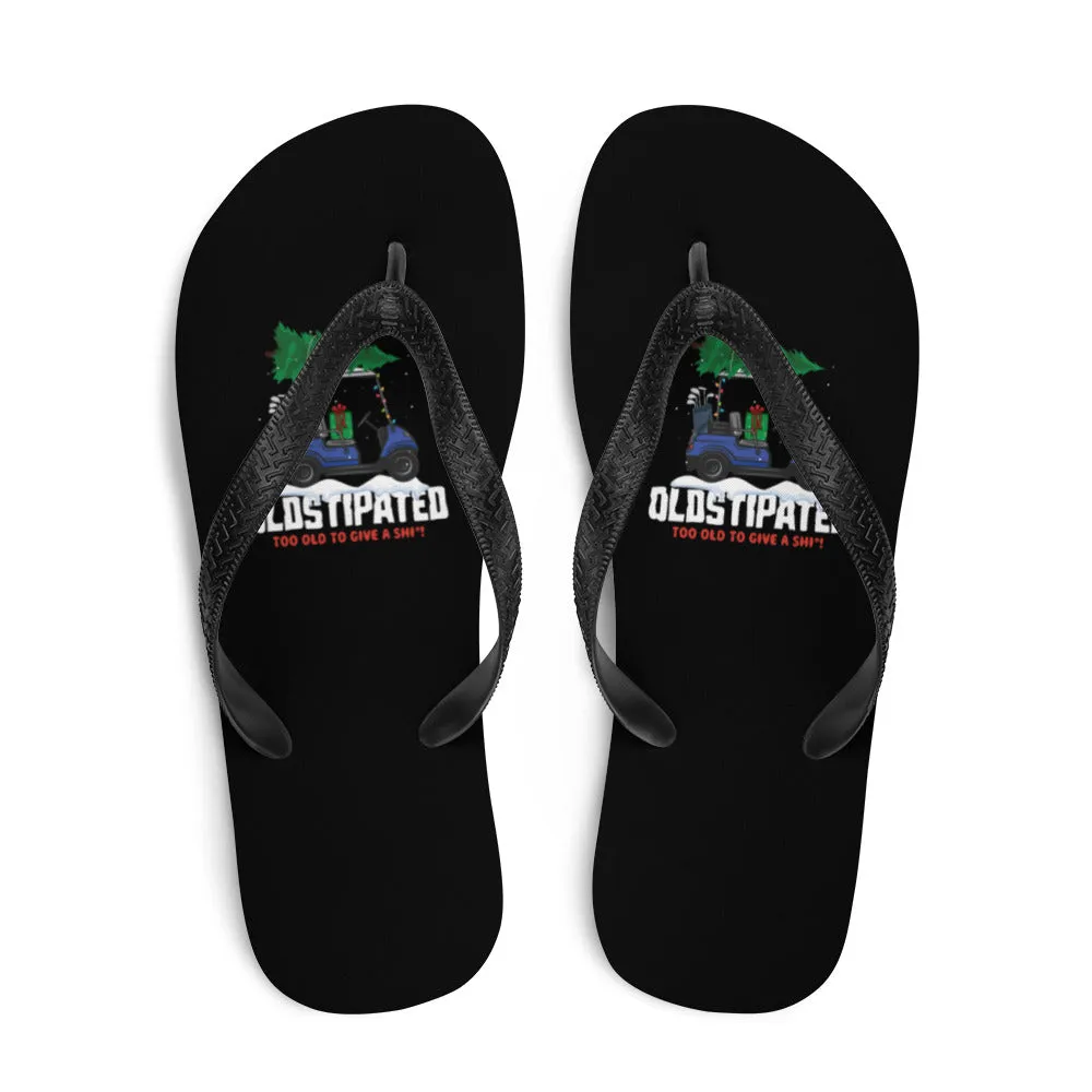 Merry Christmas CONSTIPATED Too Old To Give A Sh Flip-Flops